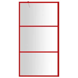 Paravan de duș walk-in roșu 115x195 cm sticlă esg transparentă, 3 image