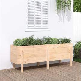 Strat înălțat de grădină, 160x50x57 cm, lemn masiv de pin