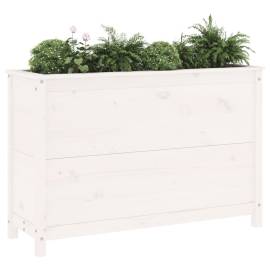 Strat înălțat de grădină, alb, 119,5x40x78 cm, lemn masiv pin, 3 image