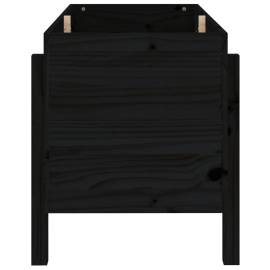 Strat înălțat de grădină, negru, 101x50x57 cm, lemn masiv pin, 4 image