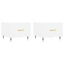 Măsuțe de cafea, 2 buc., alb, 50x50x40 cm, lemn compozit, 2 image
