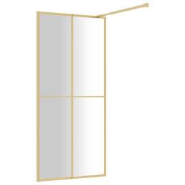 Paravan de duș walk-in auriu, 90x195 cm sticlă esg transparentă, 5 image