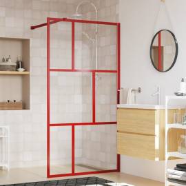 Paravan de duș walk-in roșu 115x195 cm sticlă esg transparentă