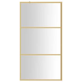 Paravan duș walk-in, auriu, 100x195 cm, sticlă esg transparentă, 3 image
