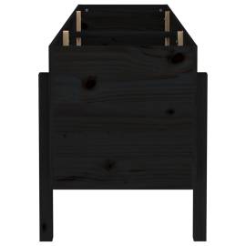 Strat înălțat de grădină, negru, 160x50x57 cm, lemn masiv pin, 4 image