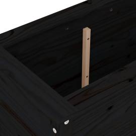 Strat înălțat de grădină, negru, 119,5x40x78 cm, lemn masiv pin, 7 image