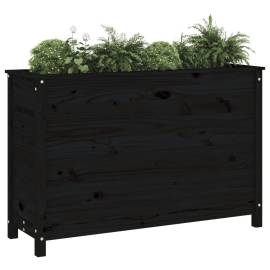 Strat înălțat de grădină, negru, 119,5x40x78 cm, lemn masiv pin, 3 image