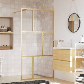 Paravan duș walk-in, auriu, 100x195 cm, sticlă esg transparentă