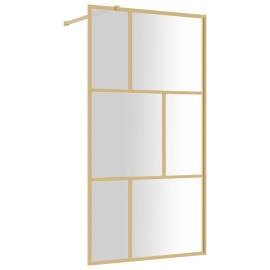 Paravan duș walk-in, auriu, 100x195 cm, sticlă esg transparentă, 2 image