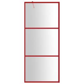 Paravan duș walk-in, roșu, 80x195 cm, sticlă esg transparentă, 3 image