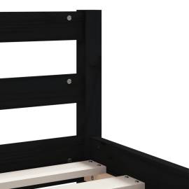 Cadru de pat copii cu sertare, negru, 90x190 cm, lemn masiv pin, 8 image