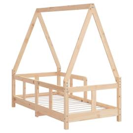Cadru de pat pentru copii, 70x140 cm, lemn masiv de pin, 6 image