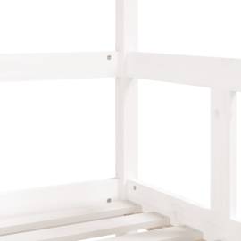 Cadru de pat pentru copii, alb, 70x140 cm, lemn masiv de pin, 7 image