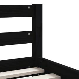 Cadru pat copii cu sertare, negru, 80x200 cm, lemn masiv de pin, 8 image