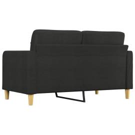 Canapea cu 2 locuri, negru, 140 cm, material textil, 5 image