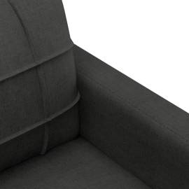 Canapea cu 2 locuri, negru, 140 cm, material textil, 6 image