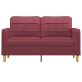 Canapea cu 2 locuri, roșu vin, 140 cm, material textil, 3 image