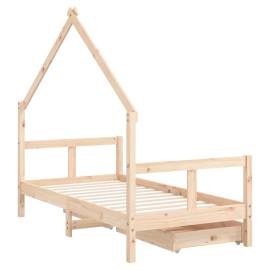 Cadru de pat copii cu sertare, 80x160 cm, lemn masiv pin, 7 image
