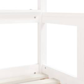 Cadru de pat copii cu sertare, alb, 70x140 cm, lemn masiv pin, 8 image