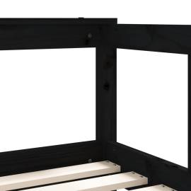 Cadru de pat copii cu sertare, negru, 70x140 cm, lemn masiv pin, 9 image