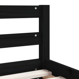 Cadru de pat copii cu sertare, negru, 80x160 cm, lemn masiv pin, 8 image