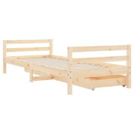 Cadru de pat cu sertare de copii, 90x200 cm, lemn masiv pin, 7 image