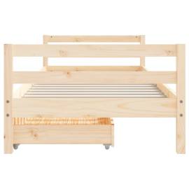 Cadru de pat cu sertare de copii, 90x200 cm, lemn masiv pin, 5 image