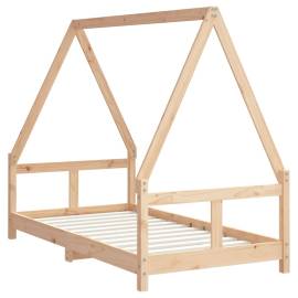 Cadru de pat pentru copii, 80x160 cm, lemn masiv de pin, 6 image