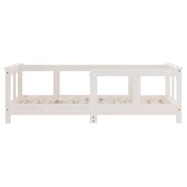 Cadru de pat pentru copii, alb, 70x140 cm, lemn masiv de pin, 5 image