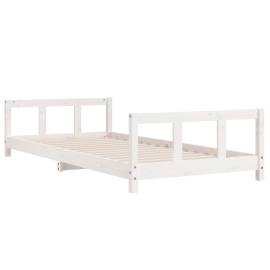 Cadru de pat pentru copii, alb, 90x190 cm, lemn masiv de pin, 3 image