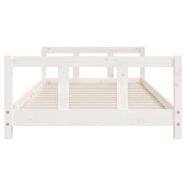 Cadru de pat pentru copii, alb, 90x190 cm, lemn masiv de pin, 4 image