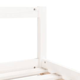 Cadru de pat pentru copii, alb, 90x190 cm, lemn masiv de pin, 8 image