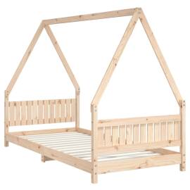 Cadru pat pentru copii, 90x200 cm, lemn masiv de pin, 3 image