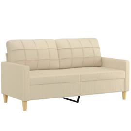 Canapea cu 2 locuri, crem, 140 cm, material textil, 2 image