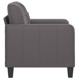 Canapea de o persoană, gri, 60 cm, piele ecologică, 4 image
