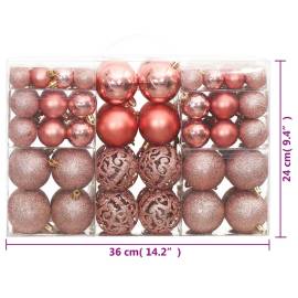 Globuri de crăciun, 100 buc., roz și trandafiriu, 3 / 4 / 6 cm, 9 image