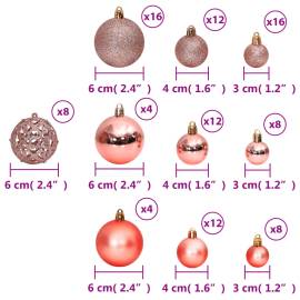 Globuri de crăciun, 100 buc., roz și trandafiriu, 3 / 4 / 6 cm, 8 image