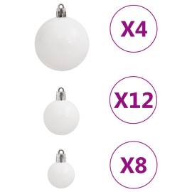 Set globuri de crăciun 111 buc., alb, polistiren, 6 image