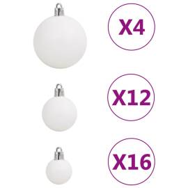 Set globuri de crăciun 111 buc., alb, polistiren, 5 image
