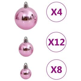Set globuri de crăciun 111 buc., roz, polistiren, 6 image