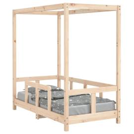 Cadru de pat pentru copii, 70x140 cm, lemn masiv de pin, 2 image