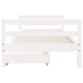 Cadru de pat pentru copii, alb, 90x190 cm, lemn masiv de pin, 5 image
