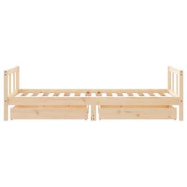 Cadru de pat pentru copii cu sertare, 90x190 cm, lemn masiv pin, 6 image