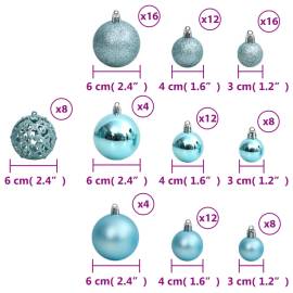 Globuri de crăciun, 100 buc., turcoaz, 3 / 4 / 6 cm, 8 image