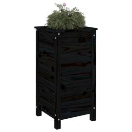 Jardinieră de grădină, negru, 40x40x78 cm, lemn masiv de pin, 3 image