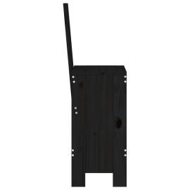 Scaune de bar, 2 buc., negru, 40x42x120 cm, lemn masiv de pin, 5 image