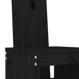 Scaune de bar, 2 buc., negru, 40x42x120 cm, lemn masiv de pin, 7 image