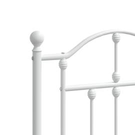 Tăblie de pat metalică, alb, 120 cm, 5 image