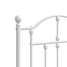 Tăblie de pat metalică, alb, 193 cm, 5 image