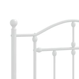 Tăblie de pat metalică, alb, 80 cm, 5 image